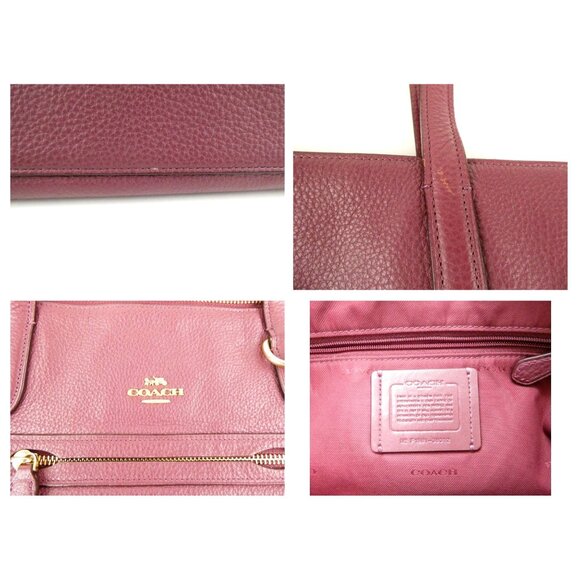 Coach Taylor Wine Leather Shoulder Bag 38312 - Picture 10 of 13